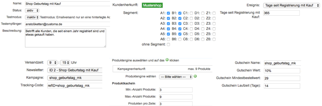 customa-anstoßketten-mailings-bearbeiten